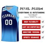 Custom Navy Powder Blue Gradient Fashion Sets Sports Uniform Basketball Jersey