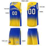 Custom Royal Gold Gradient Fashion Sets Sports Uniform Basketball Jersey