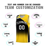 Custom Black Gold Gradient Fashion Sets Sports Uniform Basketball Jersey