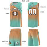 Custom Buckskin Brown Bright Green Gradient Fashion Sets Sports Uniform Basketball Jersey