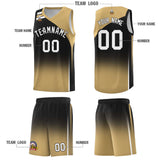 Custom Black Old Gold Gradient Fashion Sets Sports Uniform Basketball Jersey