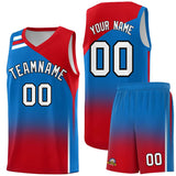 Custom Royal Red Gradient Fashion Sets Sports Uniform Basketball Jersey