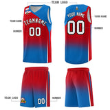 Custom Red Royal Gradient Fashion Sets Sports Uniform Basketball Jersey