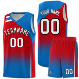 Custom Red Royal Gradient Fashion Sets Sports Uniform Basketball Jersey