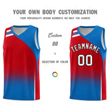 Custom Red Royal Gradient Fashion Sets Sports Uniform Basketball Jersey