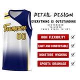 Custom White Navy Gradient Fashion Sets Sports Uniform Basketball Jersey