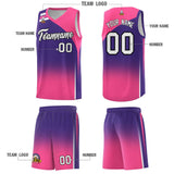 Custom Purple Pink Gradient Fashion Sets Sports Uniform Basketball Jersey
