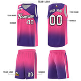 Custom Pink Purple Gradient Fashion Sets Sports Uniform Basketball Jersey