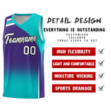 Custom Purple Aqua Gradient Fashion Sets Sports Uniform Basketball Jersey