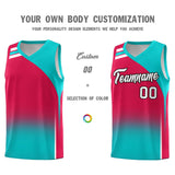 Custom Red Aqua Gradient Fashion Sets Sports Uniform Basketball Jersey