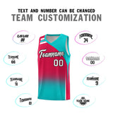 Custom Red Aqua Gradient Fashion Sets Sports Uniform Basketball Jersey