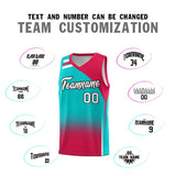 Custom Aqua Red Gradient Fashion Sets Sports Uniform Basketball Jersey