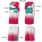 Custom White Red Gradient Fashion Sets Sports Uniform Basketball Jersey