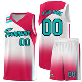 Custom White Red Gradient Fashion Sets Sports Uniform Basketball Jersey