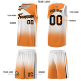 Custom White Gold Orange Gradient Fashion Sets Sports Uniform Basketball Jersey