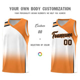 Custom White Gold Orange Gradient Fashion Sets Sports Uniform Basketball Jersey