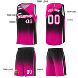 Custom Black Pink Gradient Fashion Sets Sports Uniform Basketball Jersey