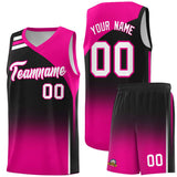 Custom Black Pink Gradient Fashion Sets Sports Uniform Basketball Jersey