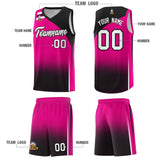 Custom Pink Black Gradient Fashion Sets Sports Uniform Basketball Jersey
