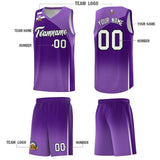 Custom Purple Purple Gradient Fashion Sets Sports Uniform Basketball Jersey
