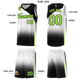 Custom White Black Gradient Fashion Sets Sports Uniform Basketball Jersey