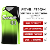 Custom Fluorescent Green Black Gradient Fashion Sets Sports Uniform Basketball Jersey