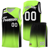 Custom Black Fluorescent Green Gradient Fashion Sets Sports Uniform Basketball Jersey