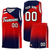 Custom Red Navy Gradient Fashion Sets Sports Uniform Basketball Jersey