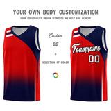 Custom Red Navy Gradient Fashion Sets Sports Uniform Basketball Jersey