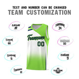 Custom White Fluorescent Green Gradient Fashion Sets Sports Uniform Basketball Jersey