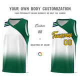 Custom White Kelly Green Gradient Fashion Sets Sports Uniform Basketball Jersey
