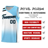 Custom Light Blue White Gradient Fashion Sets Sports Uniform Basketball Jersey