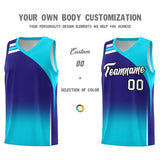 Custom Royal Sky Blue Gradient Fashion Sets Sports Uniform Basketball Jersey