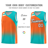 Custom Orange Aqua Gradient Fashion Sets Sports Uniform Basketball Jersey