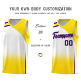Custom White Gold Gradient Fashion Sets Sports Uniform Basketball Jersey
