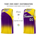 Custom Purple Gold Gradient Fashion Sets Sports Uniform Basketball Jersey