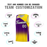 Custom Purple Gold Gradient Fashion Sets Sports Uniform Basketball Jersey