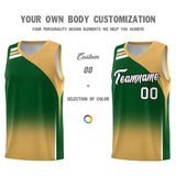 Custom Green Buckskin Brown Gradient Fashion Sets Sports Uniform Basketball Jersey