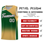 Custom Green Buckskin Brown Gradient Fashion Sets Sports Uniform Basketball Jersey