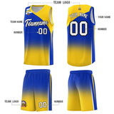 Custom Royal Gold Gradient Fashion Sets Sports Uniform Basketball Jersey
