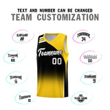 Custom Black Gold Gradient Fashion Sets Sports Uniform Basketball Jersey