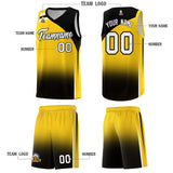 Custom Gold Black Gradient Fashion Sets Sports Uniform Basketball Jersey