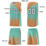 Custom Navy Buckskin Brown Gradient Fashion Sets Sports Uniform Basketball Jersey