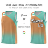 Custom Buckskin Brown Bright Green Gradient Fashion Sets Sports Uniform Basketball Jersey