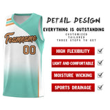 Custom White Bright Green Gradient Fashion Sets Sports Uniform Basketball Jersey