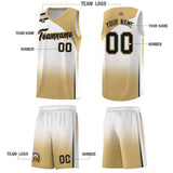 Custom White Old Gold Gradient Fashion Sets Sports Uniform Basketball Jersey