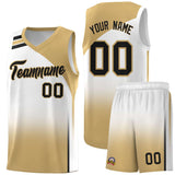 Custom White Old Gold Gradient Fashion Sets Sports Uniform Basketball Jersey