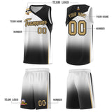 Custom White Black Gradient Fashion Sets Sports Uniform Basketball Jersey
