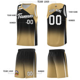 Custom Black Old Gold Gradient Fashion Sets Sports Uniform Basketball Jersey