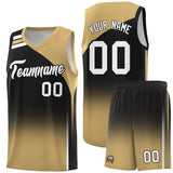 Custom Black Old Gold Gradient Fashion Sets Sports Uniform Basketball Jersey